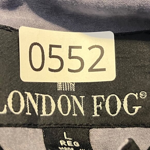 London Fog Mens Lavender & Black Collar Jacket L Nylon & Polyester - Picture 9 of 9